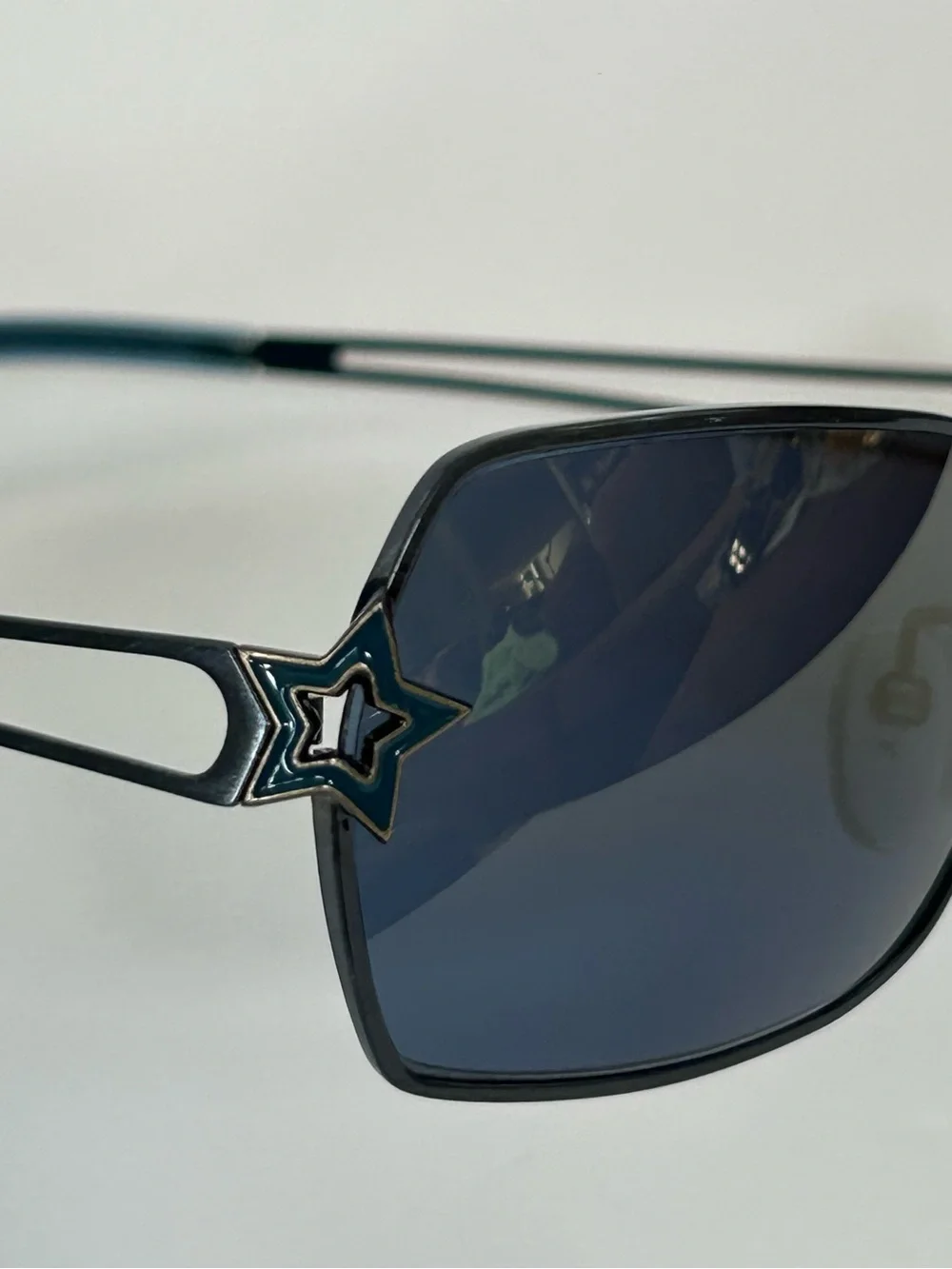 Furla Women's Sunglasses with Dark Blue/Gold Mirror Lenses